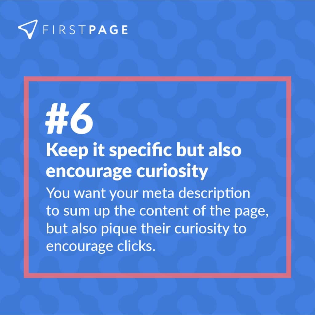 Keep your meta description specific